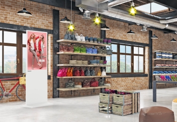 Digital display totem DKS-LED43, 43 in display, Android 11, White, 610 mm x 450 mm x 1.810 mm, TecMaschin 