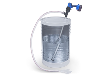 Pompe vide-fûts à batterie FP100E, 400 W, 1,6 l/s, 90 mm x 1.180 mm x 290 mm, TecMaschin 