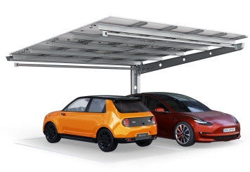 Abri voiture PP2-A6300-1, simple face, champ pour extension avec 15 modules solaires, SoloPort 