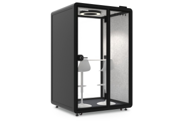 Büro Telefonzelle / Telefonkabine LIA150 für 2 Personen, Schwarz, 1.370 mm x 1.206 mm Raumfläche 