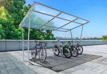 Abri vélo F350/5-P pour 12 Vélos (3.756 mm x 2.236 mm x 2.228 mm) 