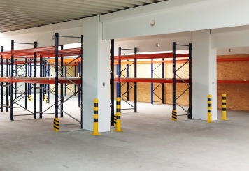 Poteau de protection 914 mm haute, jaune-noir laqué, TOPREGAL  