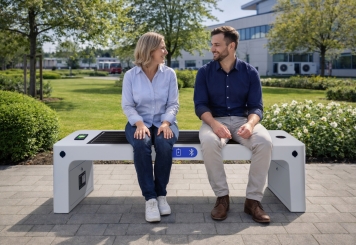 Banc solaire SBS170i-LS, avec haut-parleur, 90 W, 1.700 mm x 450 mm x 455 mm, TecMaschin 