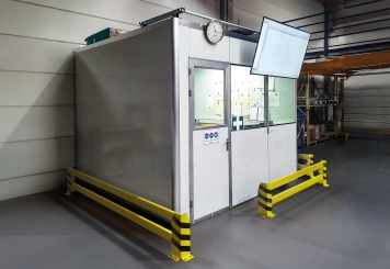 Hallenbüro Meisterbüro PREFAB-6, 2 Fenster, 1 Tür (7 Wand-Paneele, 2 Decken-Paneele) 