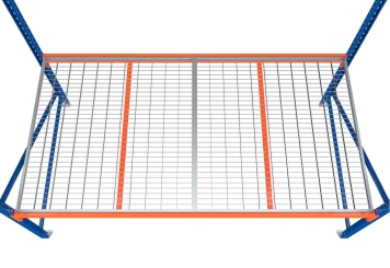 2.200 mm Gitterrost aus Stahl für Lagerregal LR2000 / 1.200 mm tief / 25 mm hoch / 2 x Tiefensteg 