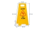 Aufsteller_Caution-Wet-Floor, bemaßt Breite 30 cm, Höhe 61 cm, Tiefe 38,5 cm