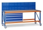 Werkbank mit Werkzeugschrank und Auflage, fahrbar