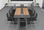 ANJA280 conference table grey-walnut brown in the front perspective in the application example