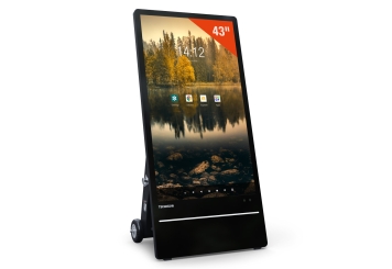 Digital outdoor display totem DAO-LCD43E incl. transport box, 43 in with battery, Android 13, TecMaschin 