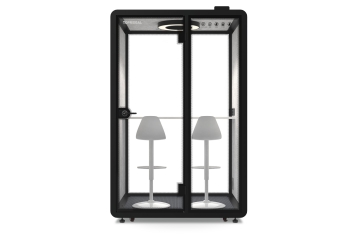Büro Telefonzelle / Telefonkabine LIA150 für 2 Personen, Schwarz, 1.370 mm x 1.206 mm Raumfläche 