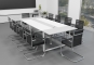 Conference table set ANJA280 in light grey/white + 10 MARINA chairs 