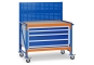 Werkbank mit Werkzeugschrank und Auflage, fahrbar