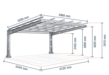 Abri voiture PP2-G-1, simple face, panneau de base, SoloPort 