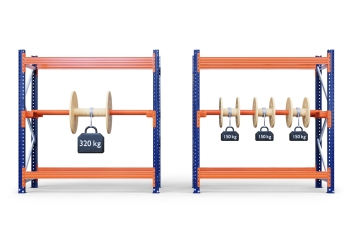 180 cm Suspension de touret de câble pour rayonnage à palettes avec profondeur 110 cm 