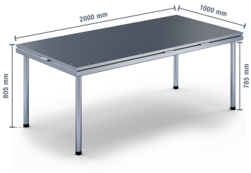 4 m x 2 m Scène mobile EBM850/2, 805 mm haut, 4 modules 850 kg charge max par module 