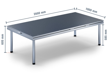 4 m x 3 m Scène mobile EBM850/2, 605 mm haut, 6 modules 850 kg charge max par module 