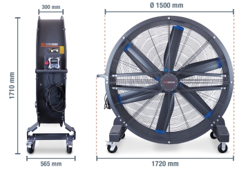 Ventilateur industriel IVM1500, 1.500 mm diamètre, TecMaschin 