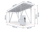 Vermaßtes Carportgestell für Wohnmobile mit Solar und Schaltschrank