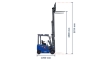 Forklift truck 1500 kg extended with dimensions