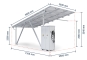 Carport coté avec panneaux solaires, gouttière et armoire électrique