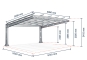 Parkplatzüberdachung PP2-G-1, einseitig, Grundfeld, SoloPort 