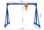 Mobile gantry crane PK1000/2 incl. electric chain hoist, B-goods, max. WLL 1.000 kg, lifting height 2190 mm, SolidHub 