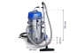 Wet and dry vacuum cleaner NTS80-1, 2.200 W tipping chassis, 80 l, wipeket 