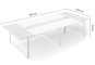 ANJA 360 Table de conférence gris-blanc avec dimensions Hauteur 750 mm, largeur 3600 mm, profondeur 1500 mm