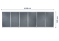 6 m room divider partition wall system grey-mottled on legs, dimensioned in front view, width 6000 mm, height 1800 mm