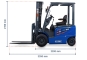 Forklift truck 1500 kg with dimensions