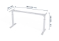 Milla electrically height-adjustable desk white 2000 mm x 800 mm metal frame with dimensioning