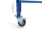 Stand profile made of castor with height-adjustable foot section dimensioned