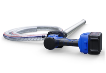 Pompe vide-fûts à batterie FP100E, 400 W, 1,6 l/s, 90 mm x 1.180 mm x 290 mm, TecMaschin 