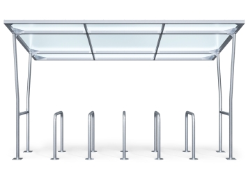 Abri vélo F350/5-P pour 12 Vélos (3.756 mm x 2.236 mm x 2.228 mm) 