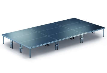 6 m x 3 m Scène mobile EBM850/2, 605 mm haut, 9 modules 850 kg charge max par module 