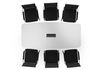 Konferenztisch SOFIA200 Weiß + 6 Stühle MARINA 