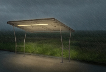 Abri à vélos F350-SL avec éclairage LED, accumulateur solaire et 4 modules solaires, sans arceaux, TOPREGAL 