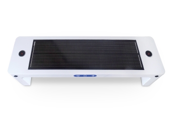 Banc solaire SBS170i-LS, avec haut-parleur, 90 W, 1.700 mm x 450 mm x 455 mm, TecMaschin 