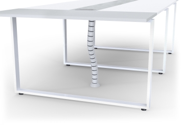 Konferenztisch-Set ANJA280 in Lichtgrau-Weiss + 10 Stühle EMMA 