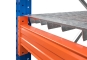 27,1 m pallet racking PR9000 / 80 cm deep / 5,5 m high / 2 levels / rack layer Galvanised mesh 