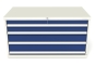 Werkzeugschrank WS4 mit 4 Schubladen 1080 mm breit in der Frontansicht mit geschlossenen Schubladen