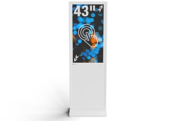 Digital display totem DKST-LED43 with touchscreen, 43 in display, Android 11, White, 610 mm x 450 mm x 1.787 mm, TecMaschin 