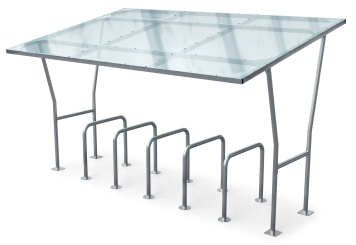 Abri vélo F350/5-P pour 12 Vélos (3.756 mm x 2.236 mm x 2.228 mm) 