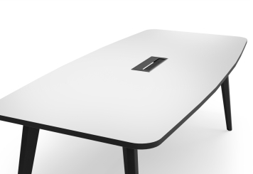 Konferenztisch SOFIA200 Weiß + 6 Stühle MARINA 