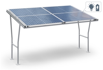 Abri à vélos F350-SL avec éclairage LED, accumulateur solaire et 4 modules solaires, sans arceaux, TOPREGAL 