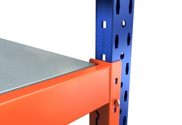 1.100 mm Stahlboden für Lagerregal LR2000 / 1.200 mm tief / 25 mm hoch / 2 x Tiefensteg 