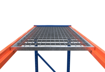 1.100 mm Gitterrost aus Stahl für Lagerregal LR2000 / 1.200 mm tief / 25 mm hoch / 1 x Tiefensteg 