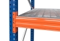 27,1 m pallet racking PR9000 / 80 cm deep / 5,5 m high / 2 levels / rack layer Galvanised mesh 