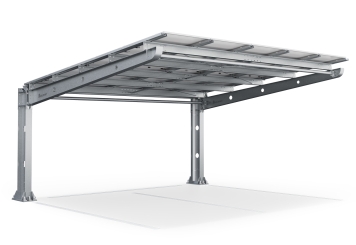 Abri voiture PP2-G6300-1, simple face, panneau de base avec 15 modules solaires, SoloPort 