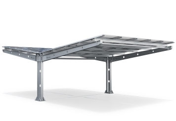 Abri voiture PP4-G12600-1, double face, panneau de base avec 30 modules solaires, SoloPort 